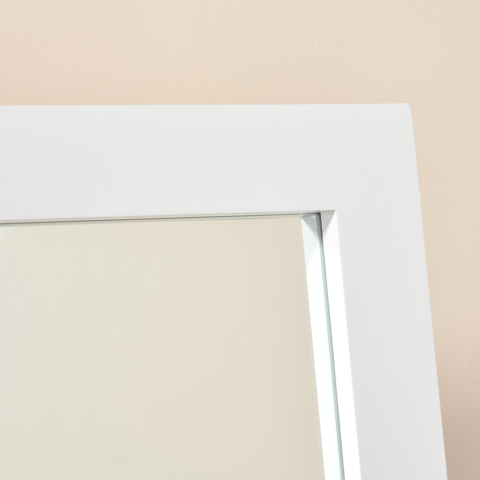 Full Length Mirror Makeup Mirror Easy to Clean MDF White 47cm x 46cm x 148cm