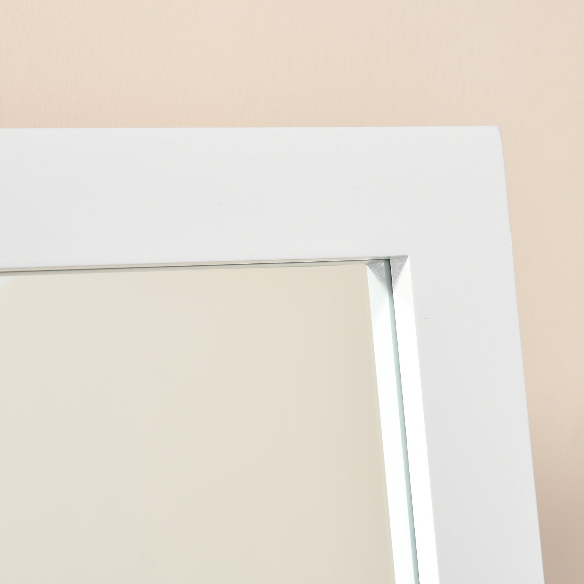 Full Length Mirror Makeup Mirror Easy to Clean MDF White 47cm x 46cm x 148cm