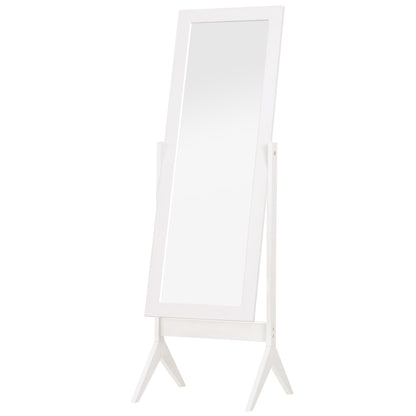 Full Length Mirror Makeup Mirror Easy to Clean MDF White 47cm x 46cm x 148cm