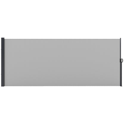 Retractable Garden Side Awning Windbreak Screen 4L x 1.60H m Aluminium Polyester UV-resistant High density 180 g/m² Light Grey