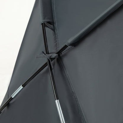 Camping Bed with Tent Elevated Camp Bed for 1 Person Dome Tent with Air Mattress incl. Carrying Bag Gray 200 x 86 x 147 cm