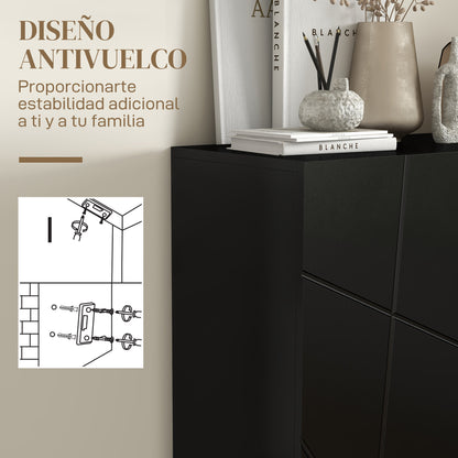 Modern Shoe Cabinet Entryway Shoe Rack with Adjustable Shelves Soft Closure for 15-20 Pairs of Shoes Narrow Shoe Storage for Hallway 72x31.5x95 cm Black Gloss