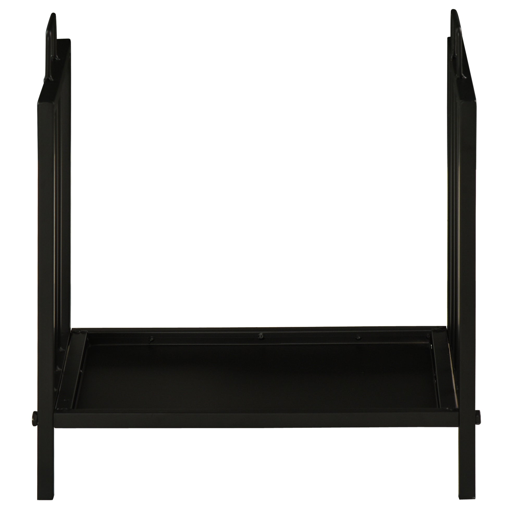 Indoor and Outdoor Metal Log Holder with 2 Handles and Raised Base for 50kg of Wood, 39x32.5x46cm, Black