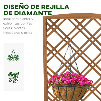 Planter with Trellis Wood Planter with Climbing Frame for Plants in Outdoor Terrace Garden Balcony 23.6x11.8x48.2 inches Natural