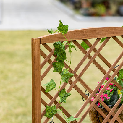 Planter with Trellis Wood Planter with Climbing Frame for Plants in Outdoor Terrace Garden Balcony 23.6x11.8x48.2 inches Natural