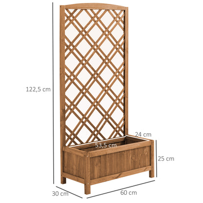 Planter with Trellis Wood Planter with Climbing Frame for Plants in Outdoor Terrace Garden Balcony 23.6x11.8x48.2 inches Natural
