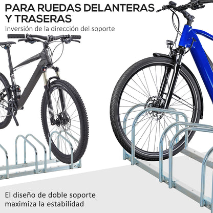 Bike Parking Rack Steel Stand for Parking Bikes on Floor or Wall Indoor and Outdoor Parking 110x33x27 cm Silver