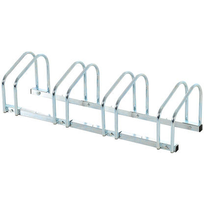 Bike Parking Rack Steel Stand for Parking Bikes on Floor or Wall Indoor and Outdoor Parking 110x33x27 cm Silver