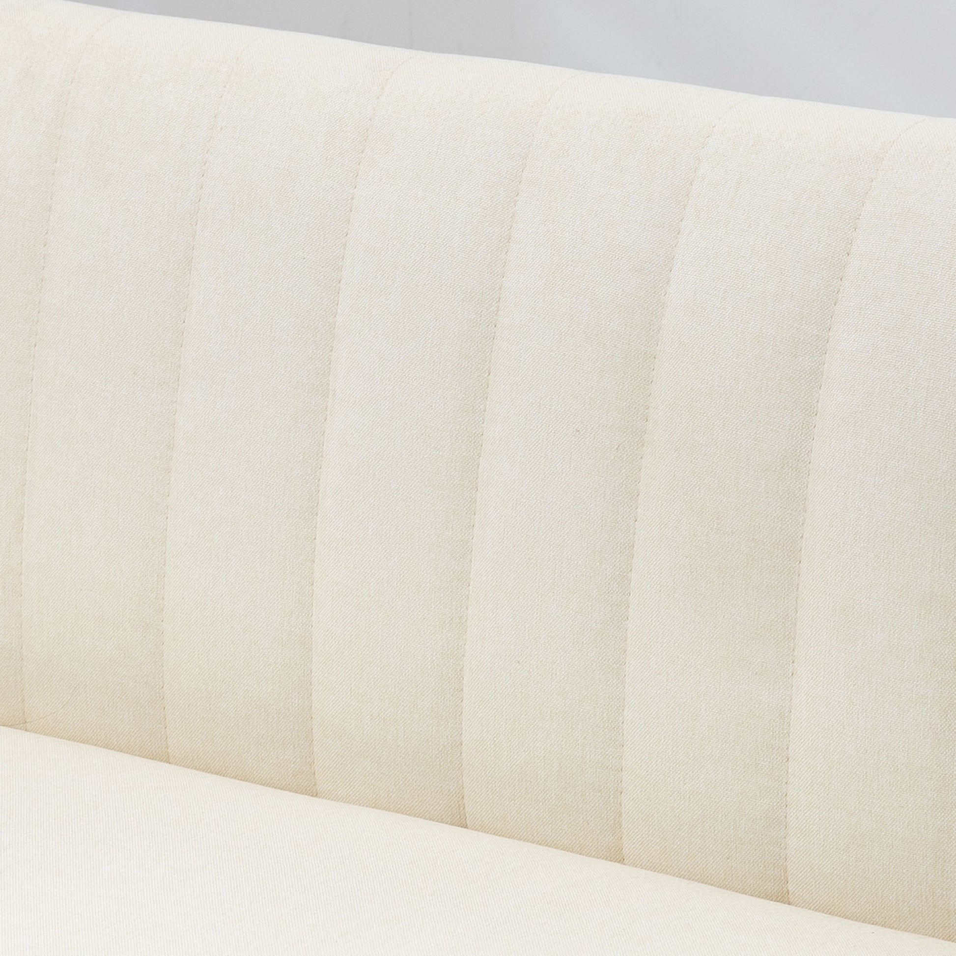 2-Seater Fabric Sofa Upholstered Double Sofa Retro Look Seating Furniture Lounge Sofa Wooden Frame Cream White 117 x 56.5 x 77 cm
