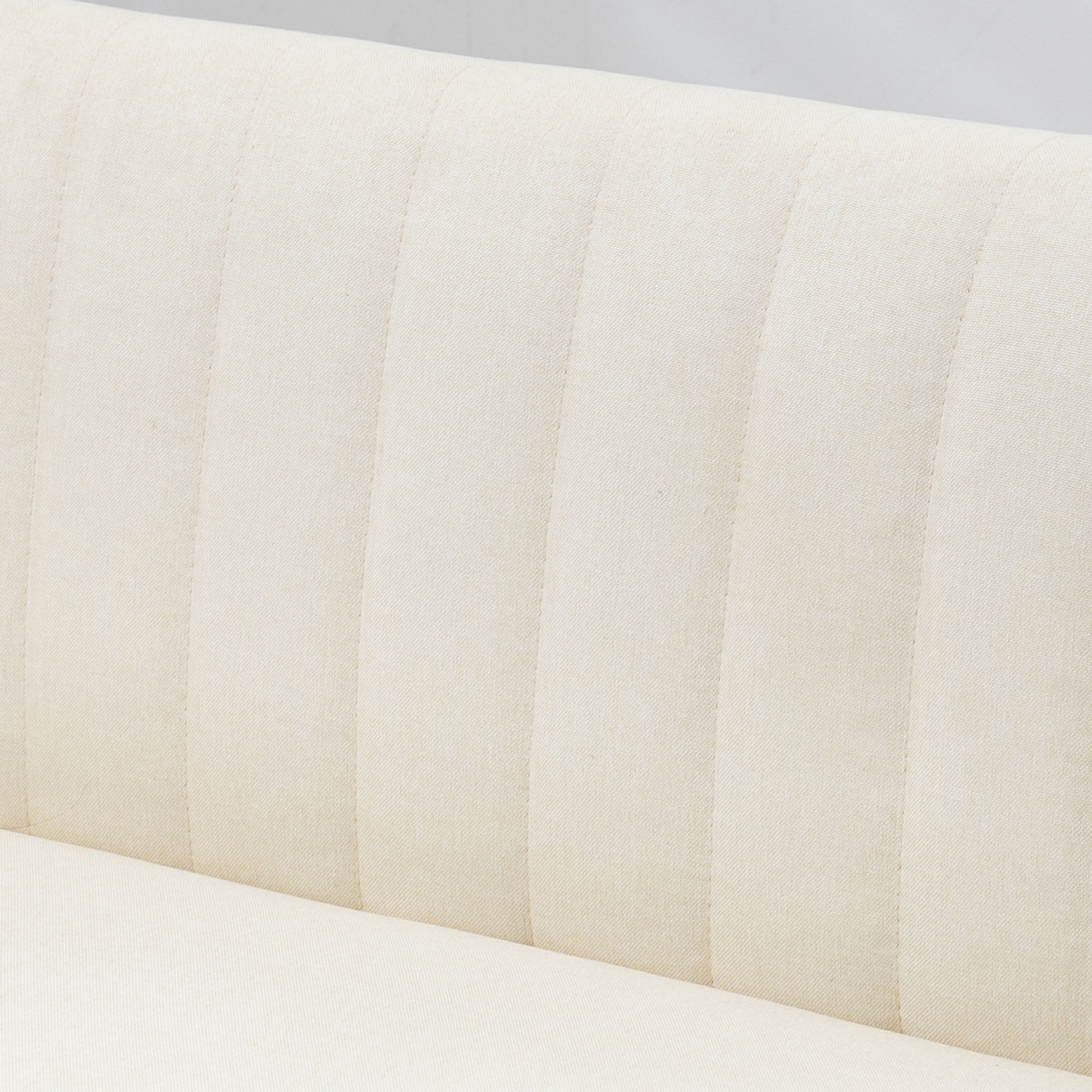 2-Seater Fabric Sofa Upholstered Double Sofa Retro Look Seating Furniture Lounge Sofa Wooden Frame Cream White 117 x 56.5 x 77 cm