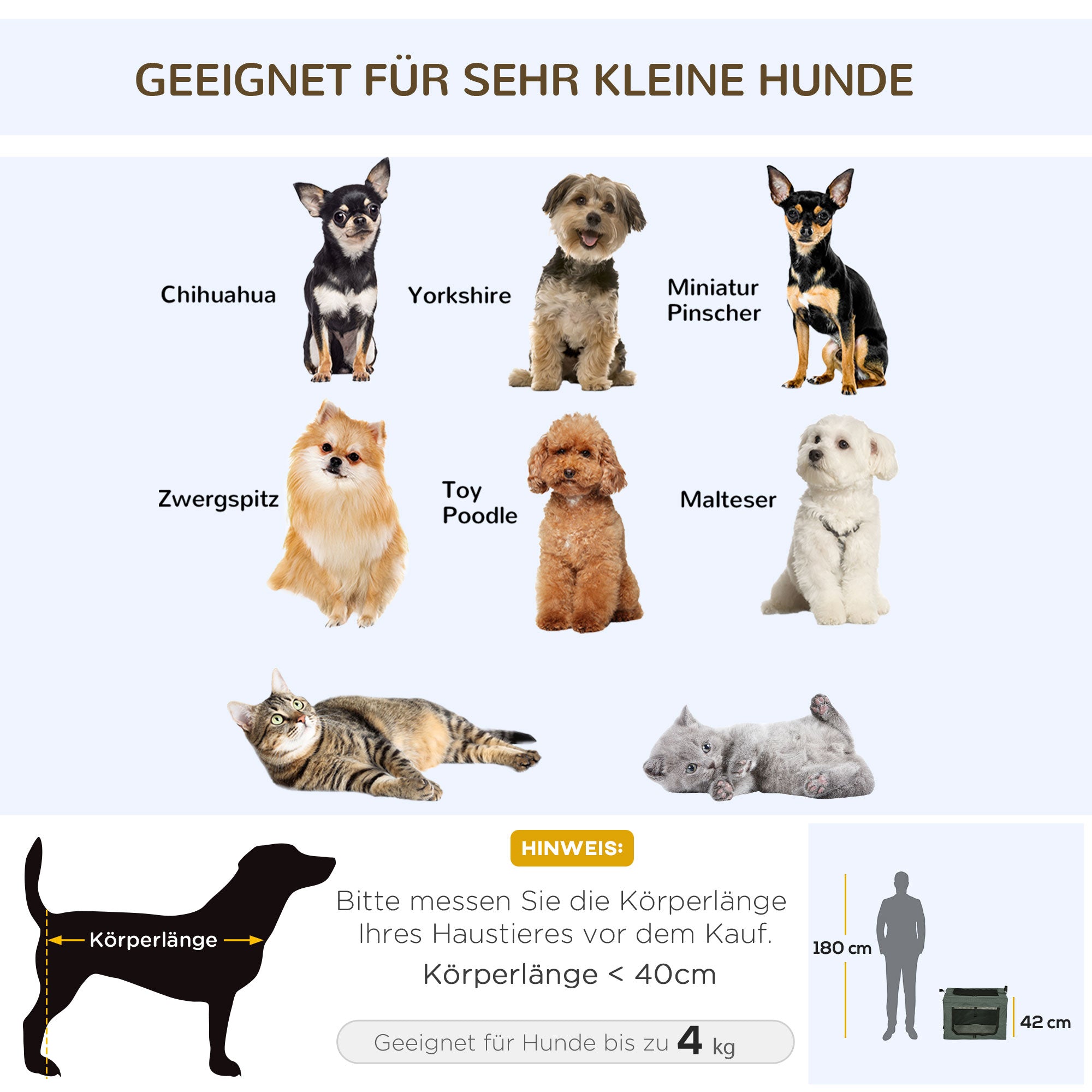 Dog Bag Pet Crate with Mesh Window, Cat Transport Crate with Cushion, Transport Box, Travel Bag for Dogs up to 4 kg, Oxford, Gray, 60 x 42 x 42 cm