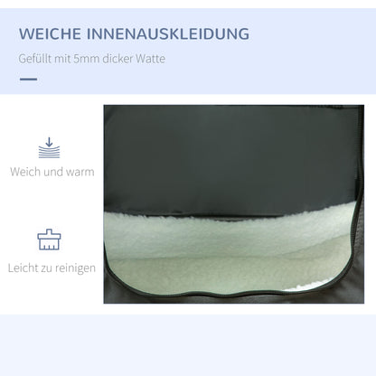 Dog Bag Pet Crate with Mesh Window, Cat Transport Crate with Cushion, Transport Box, Travel Bag for Dogs up to 4 kg, Oxford, Gray, 60 x 42 x 42 cm