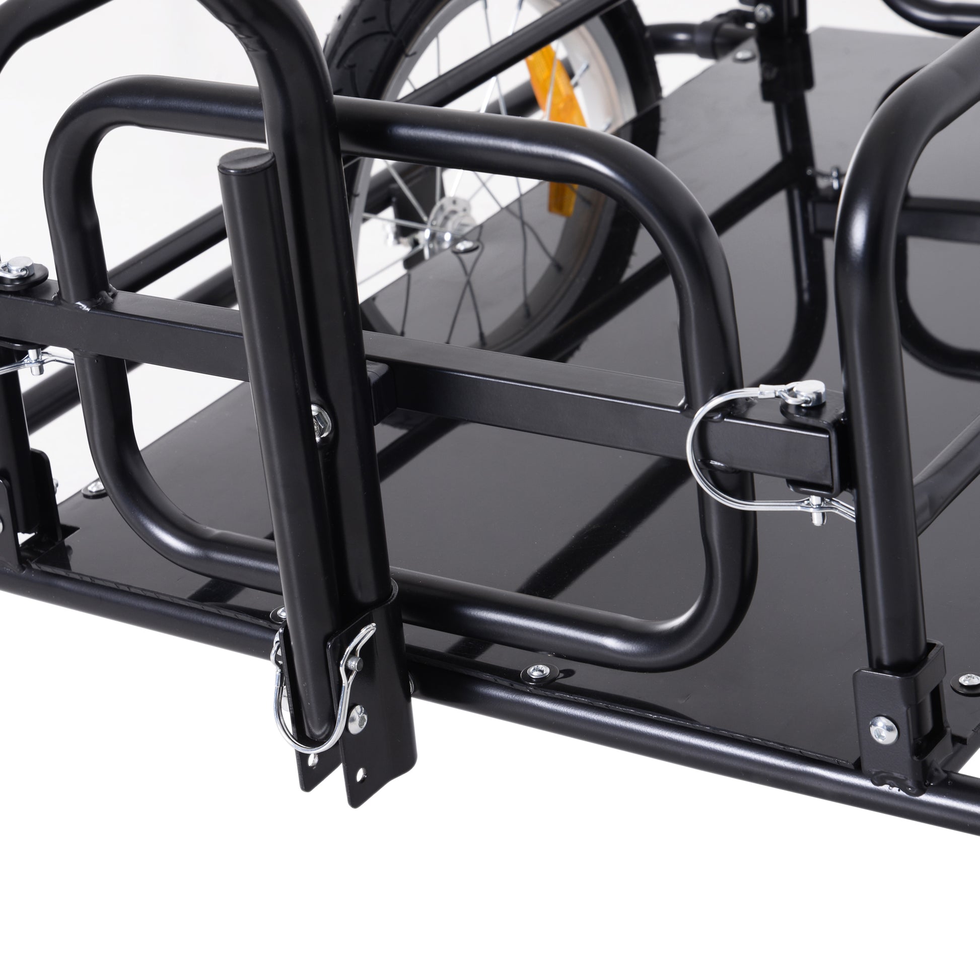 Folding Bicycle Trailer Cargo Trailer with Coupling, Receiver & Reflectors Transport Cart Loadable up to 40 kg, Transport Trailer for Camping, Shopping, Moving 155 x 71.5 x 77 cm