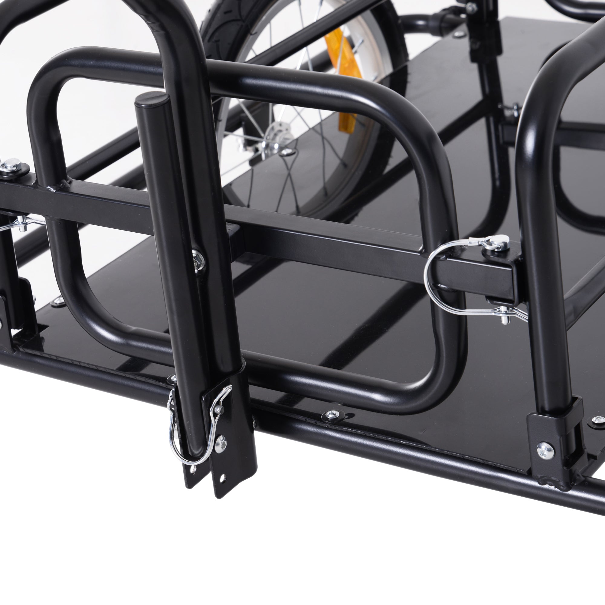 Folding Bicycle Trailer Cargo Trailer with Coupling, Receiver & Reflectors Transport Cart Loadable up to 40 kg, Transport Trailer for Camping, Shopping, Moving 155 x 71.5 x 77 cm