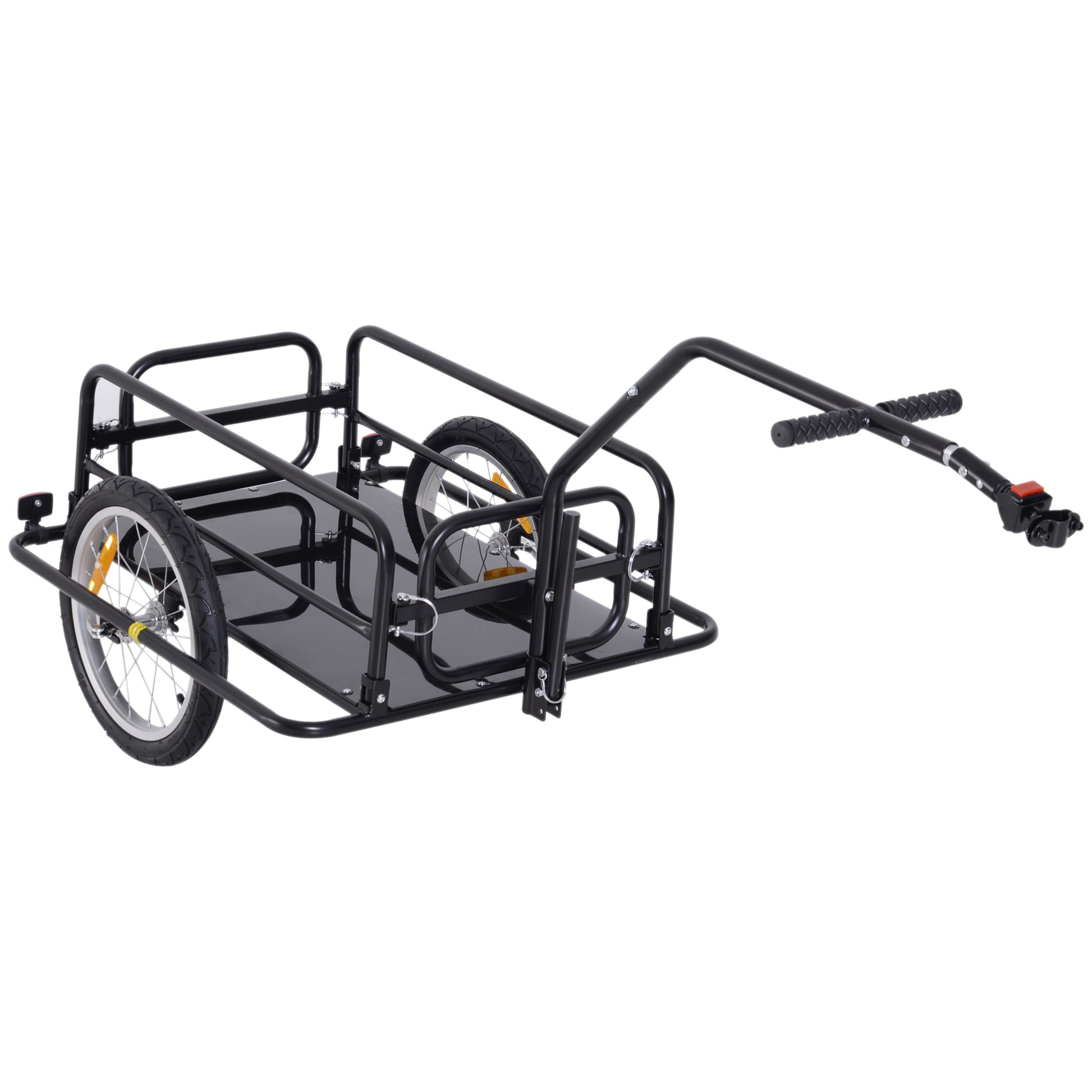 Folding Bicycle Trailer Cargo Trailer with Coupling, Receiver & Reflectors Transport Cart Loadable up to 40 kg, Transport Trailer for Camping, Shopping, Moving 155 x 71.5 x 77 cm