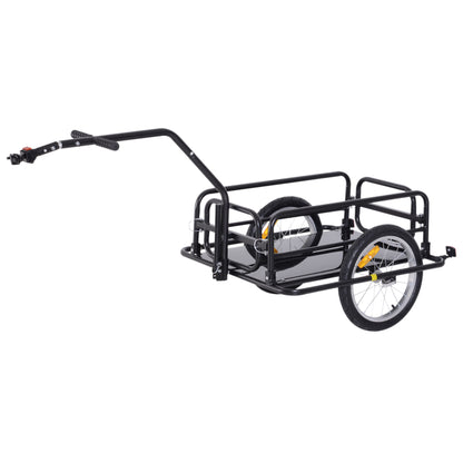 Folding Bicycle Trailer Cargo Trailer with Coupling, Receiver & Reflectors Transport Cart Loadable up to 40 kg, Transport Trailer for Camping, Shopping, Moving 155 x 71.5 x 77 cm