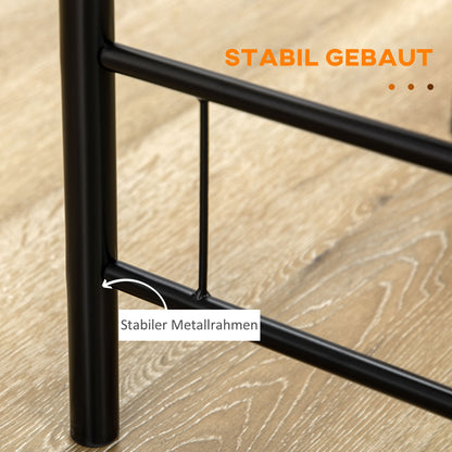 Dining Set, Dining Table with 2 Chairs, Dining Group for 2 Persons, Oval Kitchen Table with Storage Shelf, Kitchen Table Set, Table Group for Kitchen, Metal, Black