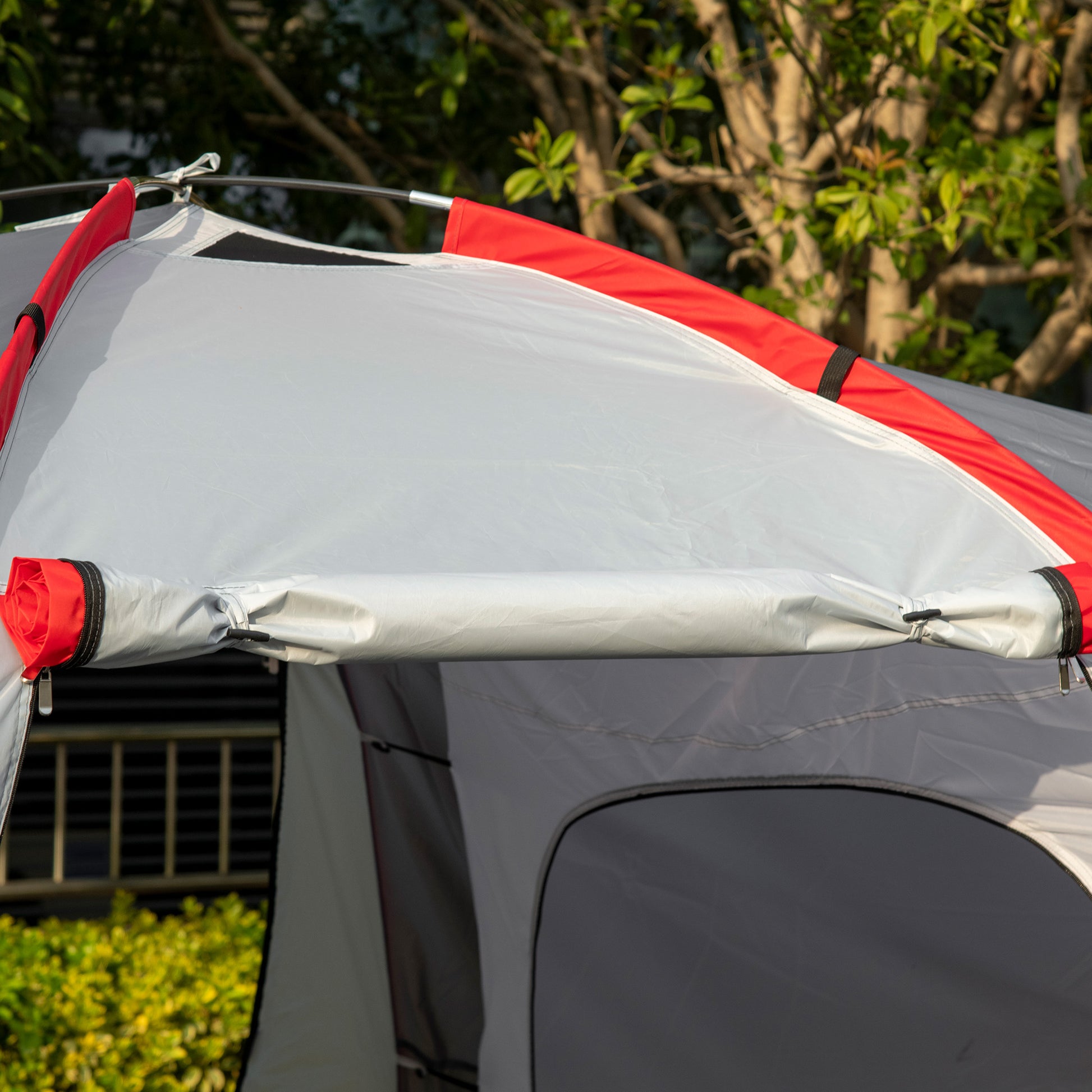 Camping Tent, Tunnel Tent for 6 Persons with 2 Bedrooms, Living Room, Apsis, Windproof UV50+ Family Tent with Carrying Bag, 2000mm Water Resistant for Camping, Garden, Gray