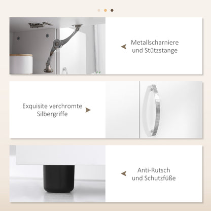 Kitchen Cabinet Tall Cabinet with 3 Open Compartments, 4 Doors, and 3 Drawers Sideboard Display Cabinet Microwave Cabinet with Adjustable Shelves, White, 89 x 39.5 x 168 cm