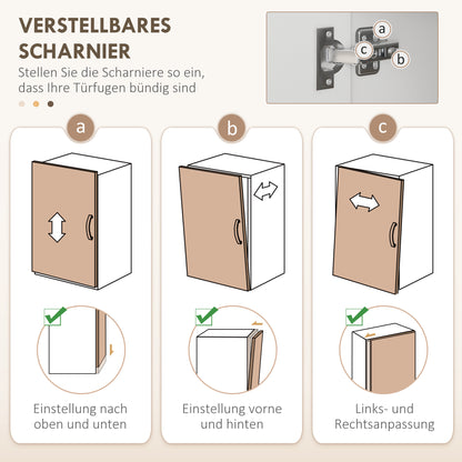 Kitchen Cabinet Tall Cabinet with 3 Open Compartments, 4 Doors, and 3 Drawers Sideboard Display Cabinet Microwave Cabinet with Adjustable Shelves, White, 89 x 39.5 x 168 cm