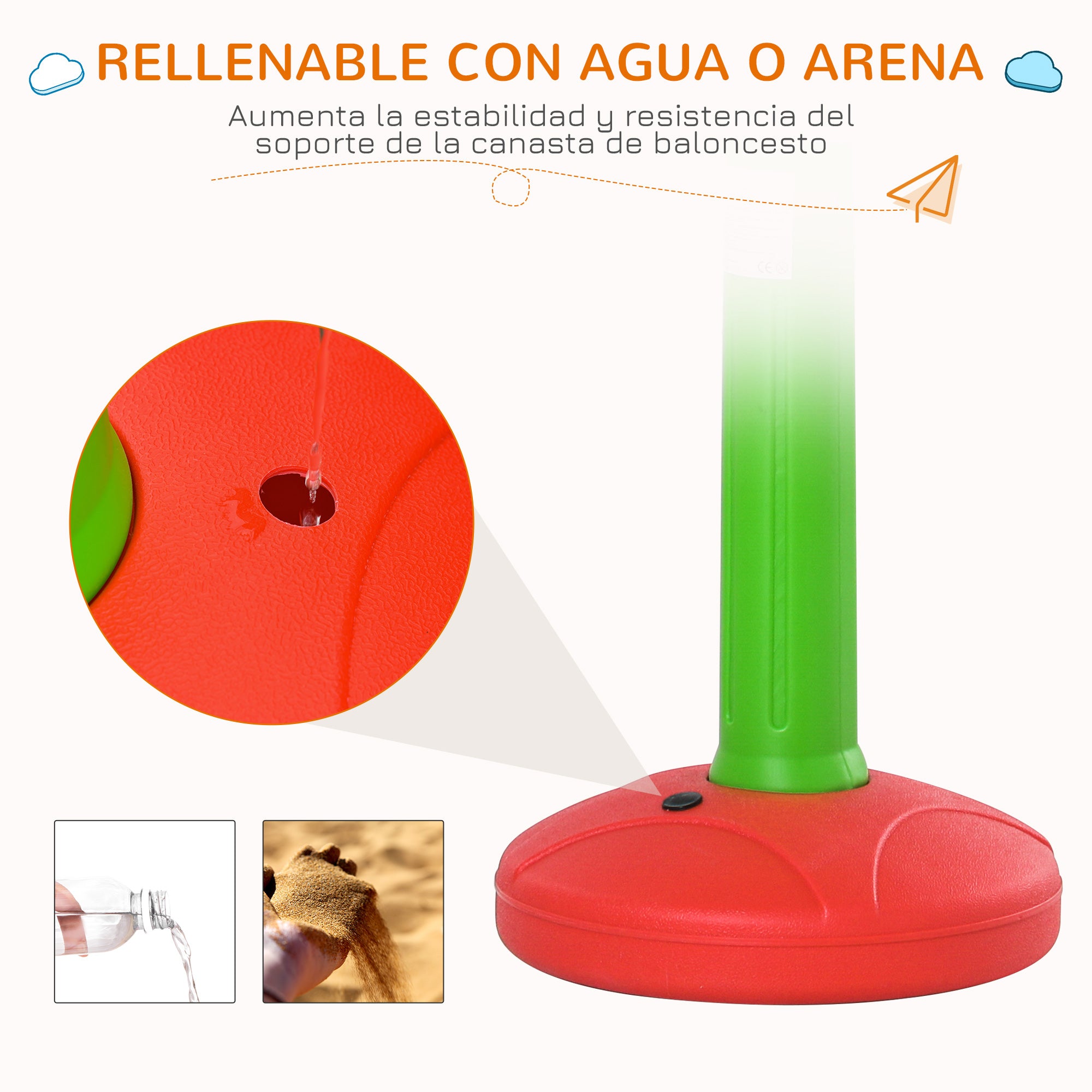 Children's Adjustable Basketball Hoop with 2 Balls and Air Pump for Kids 3+ Indoor and Outdoor Sports Toys 52.5x44x120-160 cm Multicolor