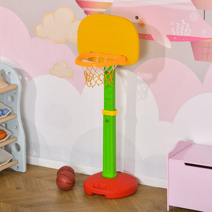 Children's Adjustable Basketball Hoop with 2 Balls and Air Pump for Kids 3+ Indoor and Outdoor Sports Toys 52.5x44x120-160 cm Multicolor