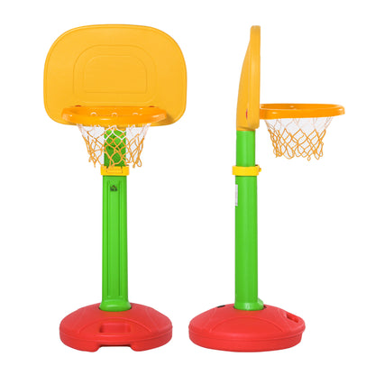 Children's Adjustable Basketball Hoop with 2 Balls and Air Pump for Kids 3+ Indoor and Outdoor Sports Toys 52.5x44x120-160 cm Multicolor
