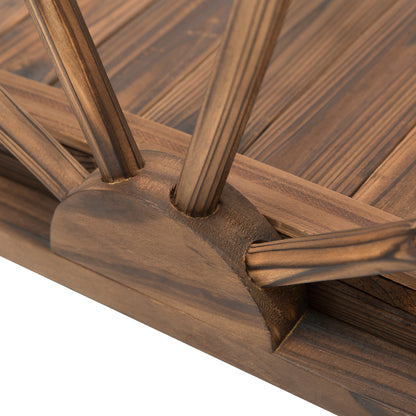 Wooden Garden Bridge with Wheel Design, Pond Bridge up to 150 kg Load Capacity, Decorative Bridge, Garden Park Backyard 100 x 50 x 37 cm Charcoal