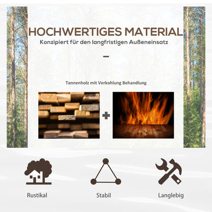 Wooden Garden Bridge with Wheel Design, Pond Bridge up to 150 kg Load Capacity, Decorative Bridge, Garden Park Backyard 100 x 50 x 37 cm Charcoal