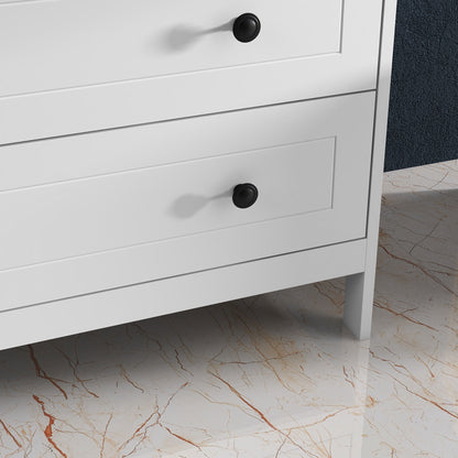 White 5-Drawer Bedroom Dresser with Handles Tall Dresser for Living Room Office Study Modern Style 74x40x91 cm