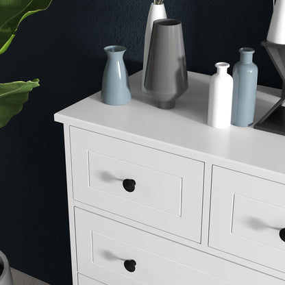 White 5-Drawer Bedroom Dresser with Handles Tall Dresser for Living Room Office Study Modern Style 74x40x91 cm