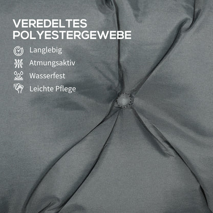 3 Seater Bench Cushion 150 x 98 x 8 cm Seat Pad with Straps Back Cushion for Indoor/Outdoor Upholstery Cushion for Bench Garden Bench Garden Furniture Porch Swings Dark Grey