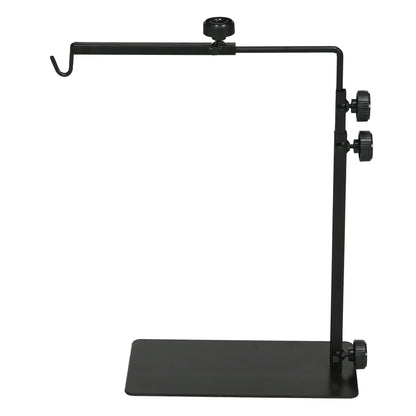 Reptile Lamp Stand, Adjustable Heat Lamp Holder with Base, 4 Wire Slots, Lamp Holder for Reptiles, Turtles, Centipedes, Steel, Black