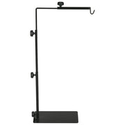 Reptile Lamp Stand, Adjustable Heat Lamp Holder with Base, 4 Wire Slots, Lamp Holder for Reptiles, Turtles, Centipedes, Steel, Black
