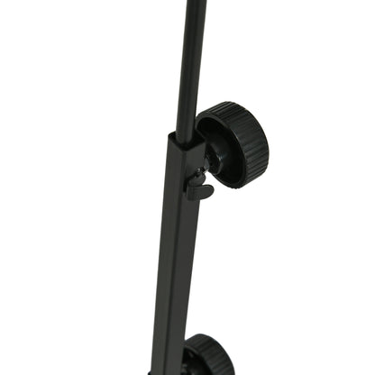 Reptile Lamp Stand, Adjustable Heat Lamp Holder with Base, 4 Wire Slots, Lamp Holder for Reptiles, Turtles, Centipedes, Steel, Black