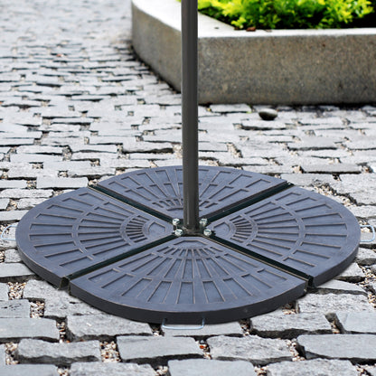 2-Piece Set Weights for Umbrella Stands Plate Umbrella Stand Umbrella Base Half Round with Handle Resin + Metal Bronze 66 x 47 x 4.2 cm 30 kg