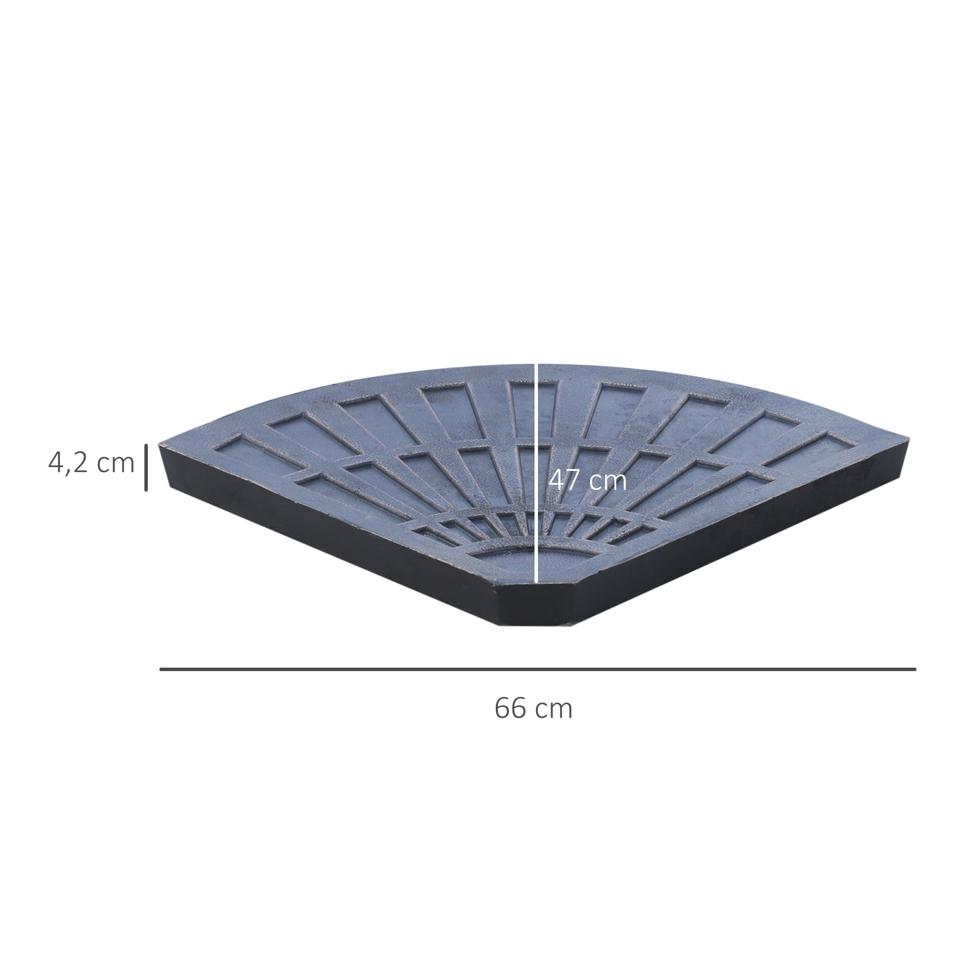 2-Piece Set Weights for Umbrella Stands Plate Umbrella Stand Umbrella Base Half Round with Handle Resin + Metal Bronze 66 x 47 x 4.2 cm 30 kg