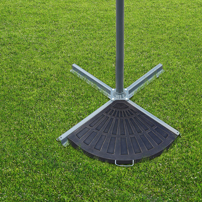 2-Piece Set Weights for Umbrella Stands Plate Umbrella Stand Umbrella Base Half Round with Handle Resin + Metal Bronze 66 x 47 x 4.2 cm 30 kg