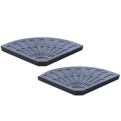 2-Piece Set Weights for Umbrella Stands Plate Umbrella Stand Umbrella Base Half Round with Handle Resin + Metal Bronze 66 x 47 x 4.2 cm 30 kg