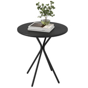 Patio Table Ø60 x 70 cm, Weatherproof Steel Balcony Table, Round Dining Table with Foot Pads Outdoor Camping Table Side Table, Patio Table for Garden Terrace Balcony Black