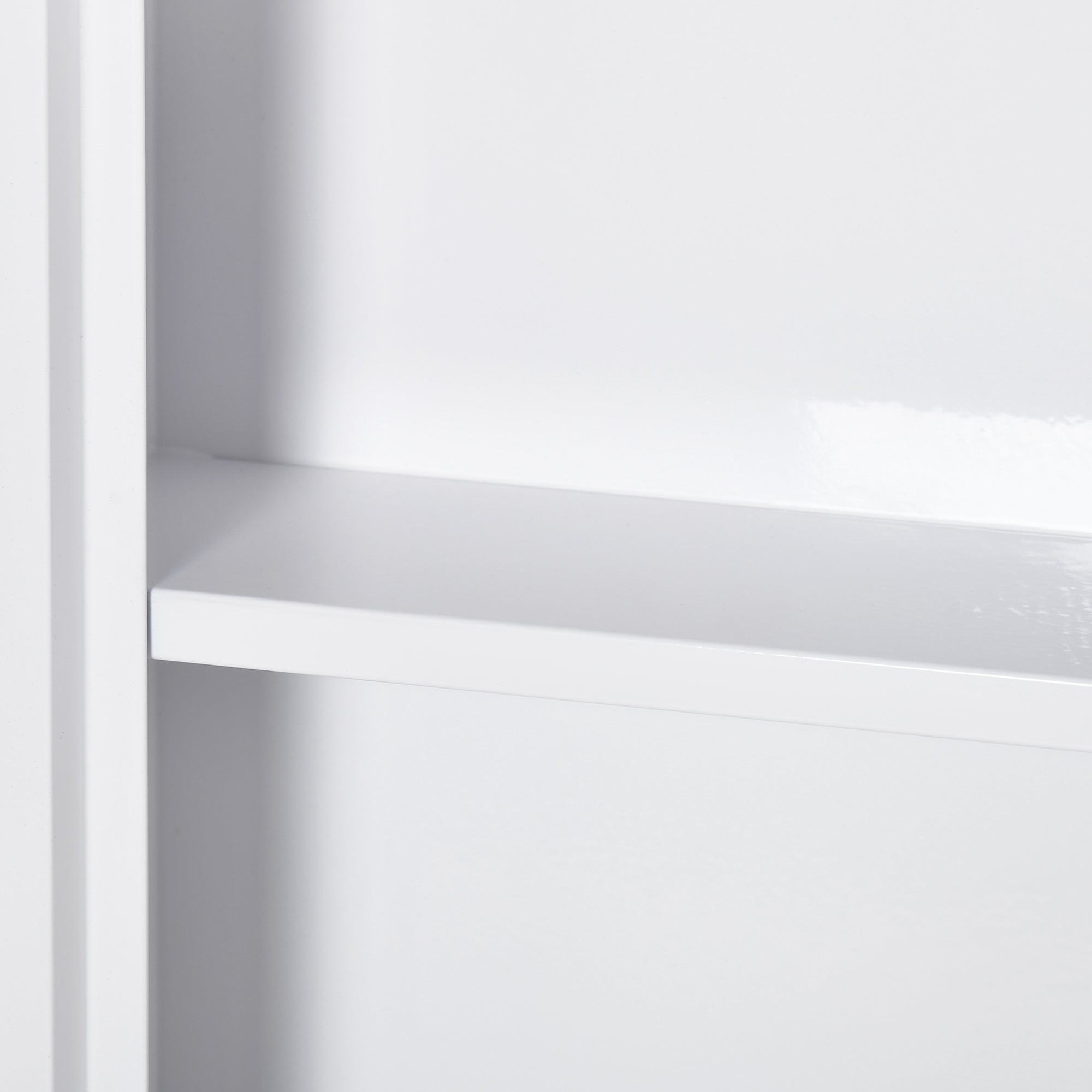 Medicine Cabinet, First Aid Cabinet, Pharmacy Cabinet with 3 Interior Compartments, Medicine Cabinet with Magnetic Closure, Medication Cabinet with Handle, Steel, White, 30 x 12 x 60 cm