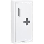Medicine Cabinet, First Aid Cabinet, Pharmacy Cabinet with 3 Interior Compartments, Medicine Cabinet with Magnetic Closure, Medication Cabinet with Handle, Steel, White, 30 x 12 x 60 cm