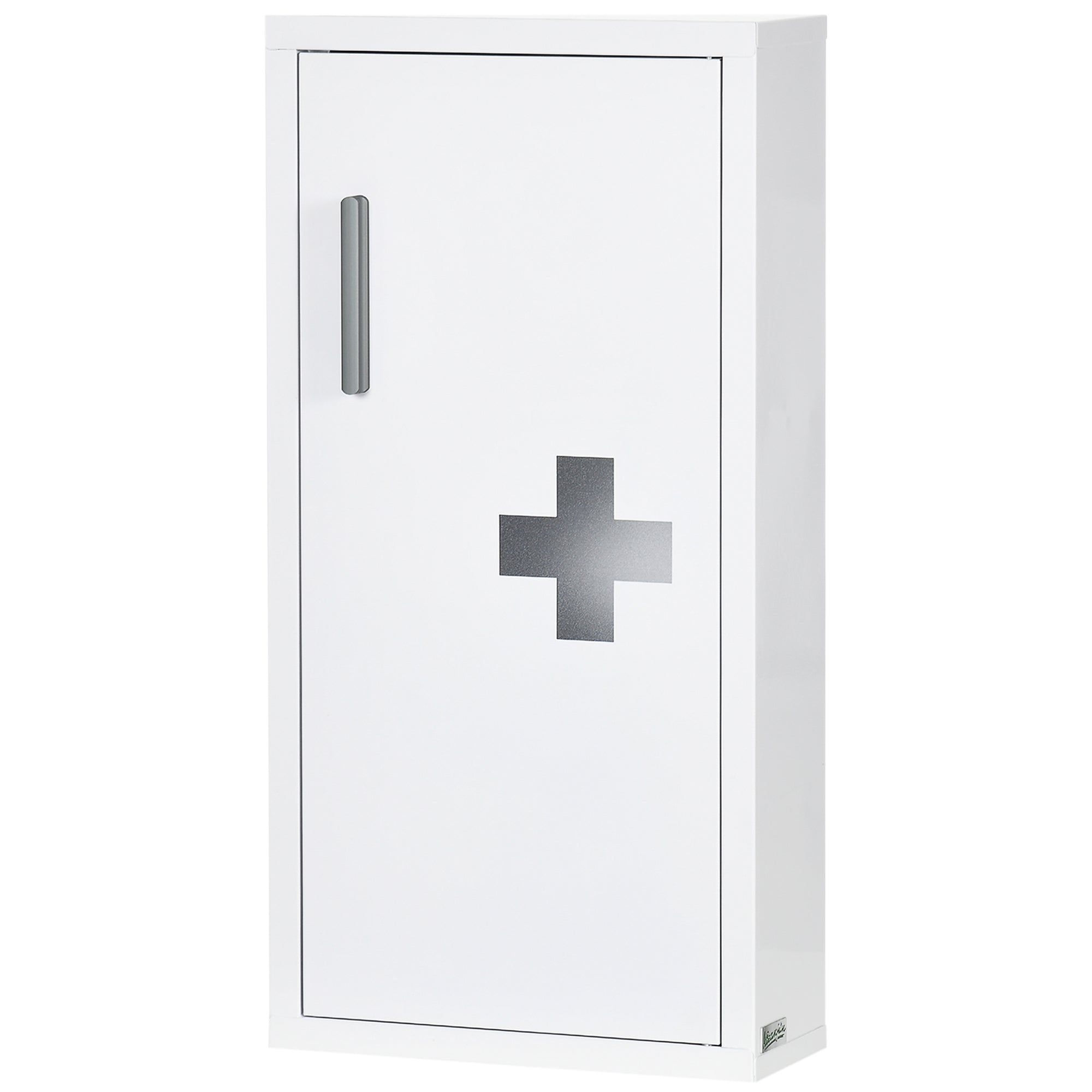 Medicine Cabinet, First Aid Cabinet, Pharmacy Cabinet with 3 Interior Compartments, Medicine Cabinet with Magnetic Closure, Medication Cabinet with Handle, Steel, White, 30 x 12 x 60 cm