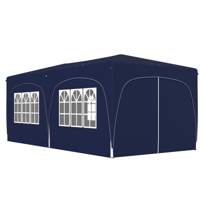 Pavilion approx. 3x6m, water-repellent Sturdy Winterproof Pop-up Folding Pavilion, UV Protection 50+, Foldable Party Tent Garden Tent with 6 Side Panels Bag Garden Pavilion for Camping Garden, Dark Blue