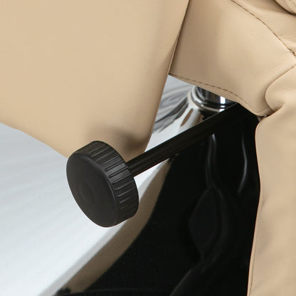 Relaxation Armchair, Reclining Salon Chair with Swivel, Adjustable Footrest, Armrests, TV Chair in Synthetic Leather, up to 150 kg, for living room, bedroom, home cinema, beige