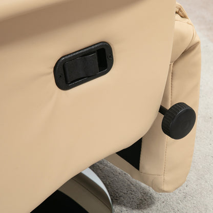 Relaxation Armchair, Reclining Salon Chair with Swivel, Adjustable Footrest, Armrests, TV Chair in Synthetic Leather, up to 150 kg, for living room, bedroom, home cinema, beige