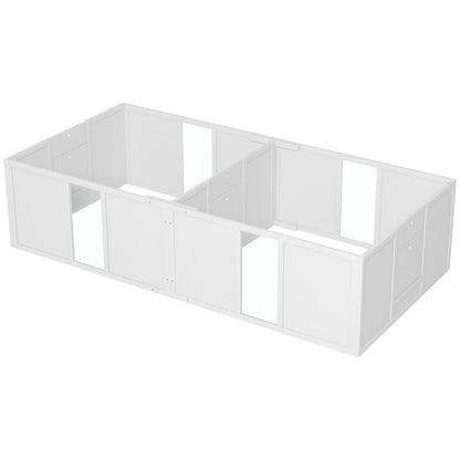 Puppy Whelping Box, Puppy Playpen, Puppy Pen with Non-Slip Floor Protection, Door, Wooden Whelping Box for Dogs, Playpen for Medium Dogs, 196 x 96 x 48 cm, White