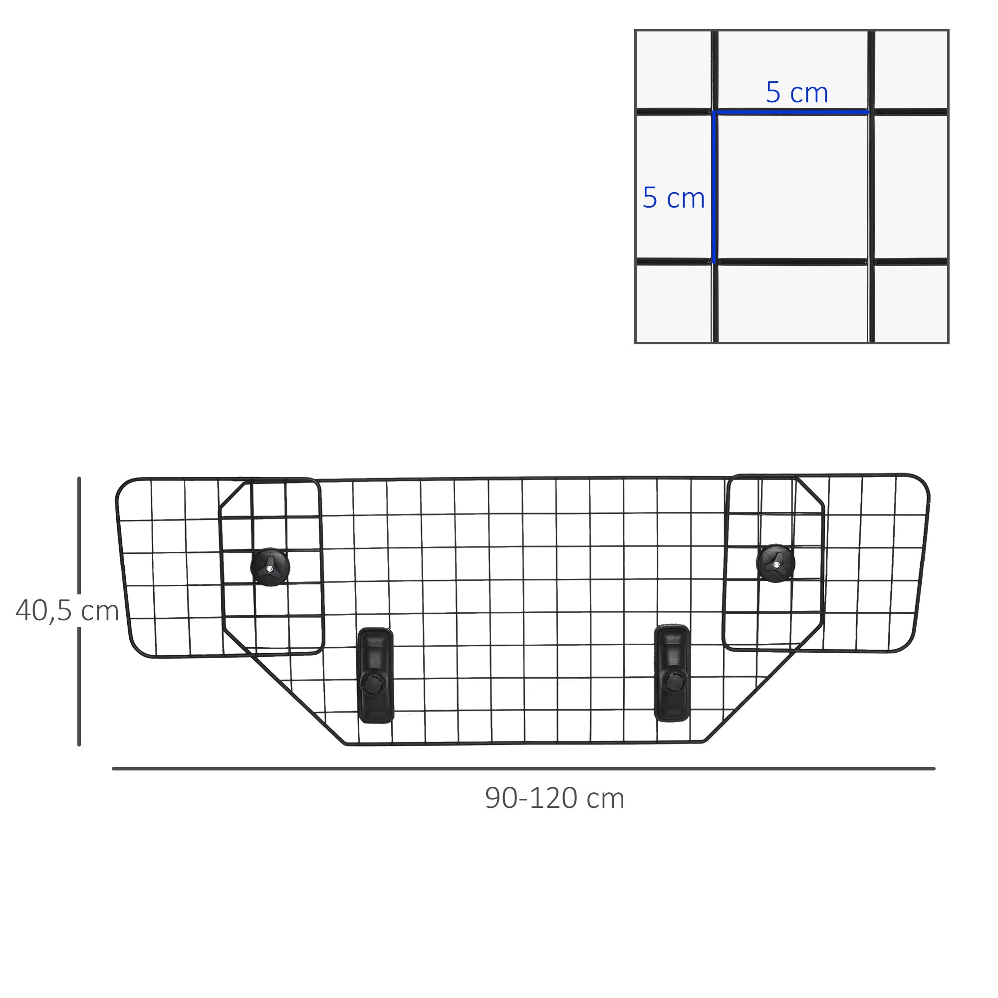 Dog Guard for Car Universal Car Guard for Dogs with Continuously Adjustable Width, Partition Grid for Trunk Dogs Car Grid Dog Safety Grid 90-120 x 40.5 cm