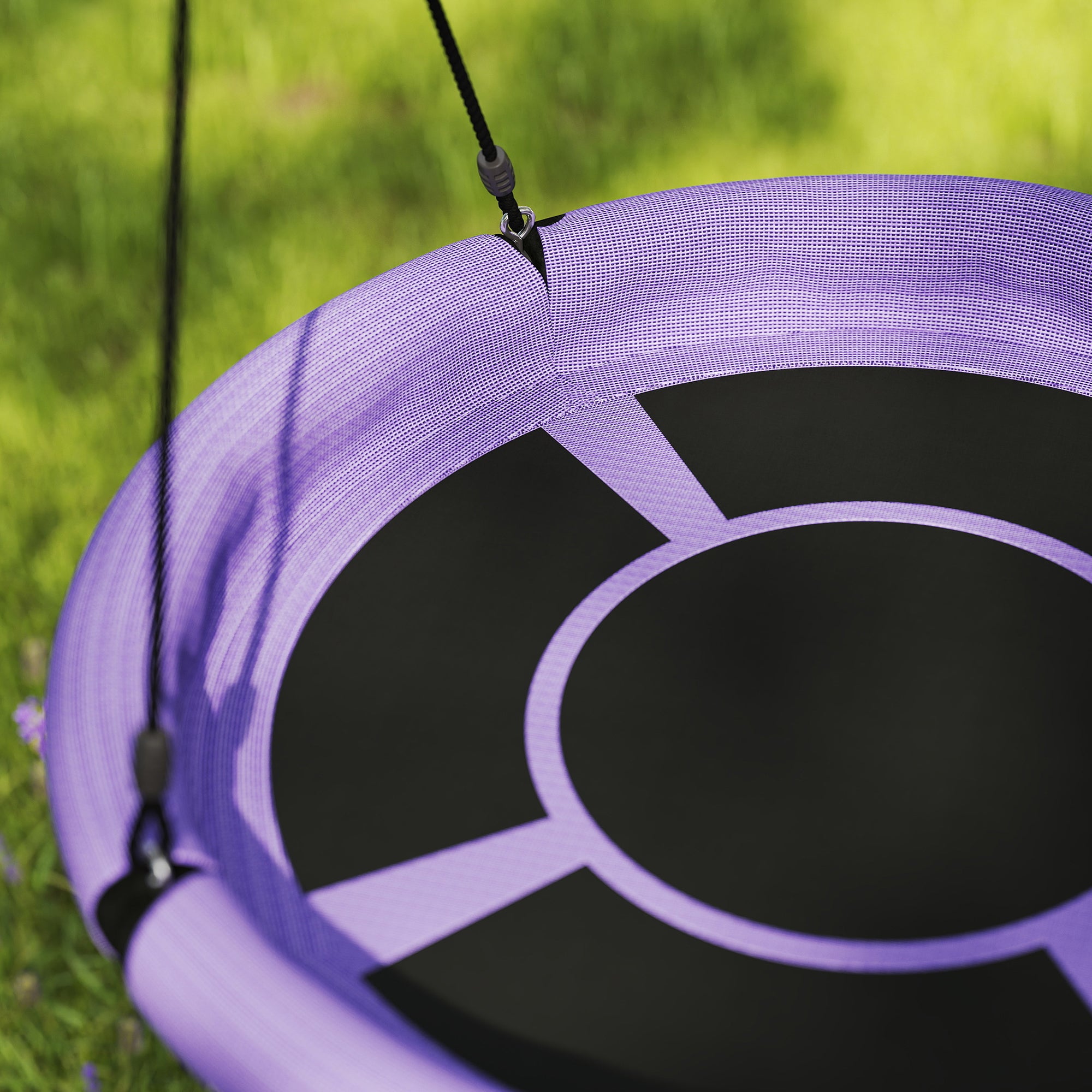 Nest Swing Ø98 cm Plate Swing Height-Adjustable Garden Swing up to 150 kg Load-Bearing Durable & Weatherproof Hanging Swing Children's Swing Outdoor Indoor for Kids and Adults