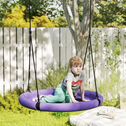 Nest Swing Ø98 cm Plate Swing Height-Adjustable Garden Swing up to 150 kg Load-Bearing Durable & Weatherproof Hanging Swing Children's Swing Outdoor Indoor for Kids and Adults